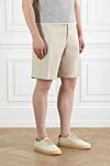Brunello Cucinelli Men's Beige Cotton Bermuda Shorts - 100% cotton. button, zipper. two side, two back. Country of manufacture: Italy. Care: specialized cleaning - photo 3
