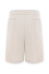 Brunello Cucinelli Beige men's linen and cotton shorts with drawstring and cuffs - cuffs. 54% linen, 46% cotton. Fastener: drawstring. Country of manufacture: Italy. Care: specialized cleaning - photo 5
