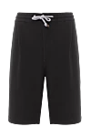 Brunello Cucinelli Шорти з куліскою та прямим кроєм із чорного трикотажу - защипи. 93% бавовна, 7% поліамід. Колір: чорний. куліска, блискавка. дві бічні, дві задні кишені. Країна виробник: Італія. Догляд: спеціалізоване чищення - фото 1