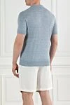 Blue melange cotton polo shirt without fastening Brunello Cucinelli - 100% cotton. Country of manufacture: Italy. Care: specialized cleaning - photo 4