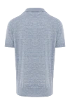 Brunello Cucinelli Blue melange cotton polo shirt without fastening - 100% cotton. Country of manufacture: Italy. Care: specialized cleaning - photo 5