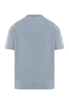 Blue melange linen and cotton men's t-shirt Brunello Cucinelli - melange. 77% linen, 23% cotton. Country of manufacture: Italy. Care: specialized cleaning - photo 6