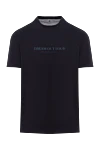 Brunello Cucinelli Men's T-shirt dark blue with print Dream out loud - Dream out loud print. 100% cotton. Country of manufacture: Italy. Care: specialized cleaning - photo 1