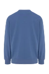 Brunello Cucinelli Men's cotton sweatshirt with a round neckline, blue - 93% cotton, 7% polyamide. Country of manufacture: Italy. Care: specialized cleaning - photo 5