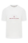 Brunello Cucinelli Men's white cotton t-shirt with logo - brand logo. 100% cotton. Country of manufacture: Italy. Care: specialized cleaning - photo 1