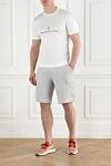 Men's white cotton t-shirt with logo Brunello Cucinelli - brand logo. 100% cotton. Country of manufacture: Italy. Care: specialized cleaning - photo 2