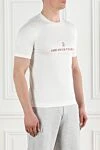 Brunello Cucinelli Men's white cotton t-shirt with logo - brand logo. 100% cotton. Country of manufacture: Italy. Care: specialized cleaning - photo 3