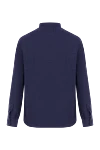 Men's linen shirt blue with stand-up collar Brunello Cucinelli - 100% linen. buttons. Country of manufacture: Italy. Care: specialized cleaning - photo 6