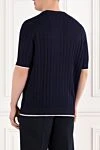 Linen and cotton t-shirt with flat ribbed pattern blue Brunello Cucinelli - 77% linen, 23% cotton. Country of manufacture: Italy. Care: specialized cleaning - photo 4