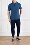 Men's Blue Cotton Polo Shirt Brunello Cucinelli - 100% cotton. buttons. Country of manufacture: Italy. Care: specialized cleaning - photo 2