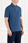 Brunello Cucinelli Men's Blue Cotton Polo Shirt - 100% cotton. buttons. Country of manufacture: Italy. Care: specialized cleaning - photo 3