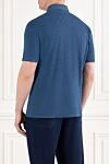 Men's Blue Cotton Polo Shirt Brunello Cucinelli - 100% cotton. buttons. Country of manufacture: Italy. Care: specialized cleaning - photo 4