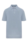 Brunello Cucinelli Men's Blue Melange Cotton Polo Shirt - melange. 100% cotton. Fastener: buttons. Country of manufacture: Italy. Care: specialized cleaning - photo 1
