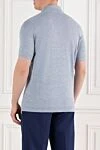 Men's Blue Melange Cotton Polo Shirt Brunello Cucinelli - melange. 100% cotton. Fastener: buttons. Country of manufacture: Italy. Care: specialized cleaning - photo 4