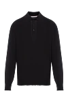 Brunello Cucinelli Черное мужское поло с длинным рукавом из хлопка и шелка - 70% хлопок, 30% шелк. пуговица. Страна производитель: Италия. Уход: специализированная чистка - фото 1