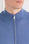 Brunello Cucinelli Кардиган мужской трикотажный голубого цвета на молнии из кашемира - 100% кашемир. молния. Страна производитель: Италия. Уход: специализированная чистка - фото 5