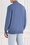 Кашеміровий троєр з високим коміром та застібкою-блискавкою на половину довжини блакитний Brunello Cucinelli - 100% кашемір. блискавка. Країна виробник: Італія. Догляд: спеціалізоване чищення - фото 4