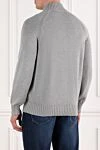Men's knitted cardigan gray with zipper made of cotton Brunello Cucinelli - 100% cotton. Fastener: zipper. Country of manufacture: Italy. Care: specialized cleaning - photo 4
