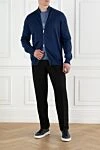 Men's cotton cardigan in dark blue Brunello Cucinelli - 100% cotton. Fastener: zipper. Country of manufacture: Italy. Care: specialized cleaning - photo 2