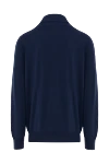 Brunello Cucinelli Men's cotton cardigan in dark blue - 100% cotton. Fastener: zipper. Country of manufacture: Italy. Care: specialized cleaning - photo 5