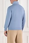 Cotton troyer with high collar and zip light blue Brunello Cucinelli - 93% cotton, 7% polyamide. Fastener: zipper. Country of manufacture: Italy. Care: specialized cleaning - photo 4