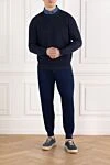Men's blue ribbed jumper with raglan sleeves Brunello Cucinelli - ribbed. 100% cotton. Country of manufacture: Italy. Care: specialized cleaning - photo 2