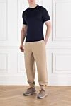 Blue cotton jersey crew neck t-shirt with layered effect Brunello Cucinelli - layered effect. 100% cotton. Country of manufacture: Italy. Care: specialized cleaning - photo 2