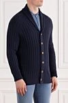 Brunello Cucinelli Navy Blue Ribbed Cotton Button Down Cardigan - ribbed. 100% cotton. Fastener: buttons. Country of manufacture: Italy. Care: specialized cleaning - photo 3