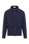 Brunello Cucinelli Men's knitted blue cotton cardigan with zipper - 100% cotton. Fastener: zipper. Country of manufacture: Italy. Care: specialized cleaning - photo 1