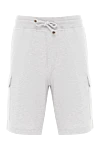 Brunello Cucinelli Cotton and linen bermuda shorts with cargo pockets gray - 58% cotton, 42% linen. zipper, tie. two slit pockets on the sides, two patch pockets on the sides, two pockets with flaps on the back. Country of manufacture: Italy. Care: specialized cleaning - photo 1