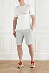 Cotton and linen bermuda shorts with cargo pockets gray Brunello Cucinelli - 58% cotton, 42% linen. zipper, tie. two slit pockets on the sides, two patch pockets on the sides, two pockets with flaps on the back. Country of manufacture: Italy. Care: specialized cleaning - photo 2