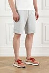 Brunello Cucinelli Cotton and linen bermuda shorts with cargo pockets gray - 58% cotton, 42% linen. zipper, tie. two slit pockets on the sides, two patch pockets on the sides, two pockets with flaps on the back. Country of manufacture: Italy. Care: specialized cleaning - photo 3
