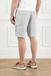 Cotton and linen bermuda shorts with cargo pockets gray Brunello Cucinelli - 58% cotton, 42% linen. zipper, tie. two slit pockets on the sides, two patch pockets on the sides, two pockets with flaps on the back. Country of manufacture: Italy. Care: specialized cleaning - photo 4