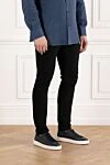Brunello Cucinelli Чорні чоловічі джинси з бавовни з дірками. - дірки. 100% бавовна. блискавка. п'ять кишень. Країна виробник: Італія. Догляд: спеціалізоване чищення - фото 3