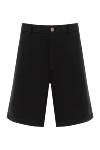 Brunello Cucinelli Black men's cotton bermuda shorts - 100% cotton. button, zipper. two side, two back. Country of manufacture: Italy. Care: specialized cleaning - photo 1