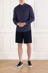 Blue men's cotton bermuda shorts Brunello Cucinelli - 100% cotton. button, zipper. two side, two back. Country of manufacture: Italy. Care: specialized cleaning - photo 2
