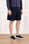 Brunello Cucinelli Blue men's cotton bermuda shorts - 100% cotton. button, zipper. two side, two back. Country of manufacture: Italy. Care: specialized cleaning - photo 3