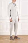 Brunello Cucinelli Grey cashmere ribbed tracksuit with hood and logo - brand logo. Additional: hood. 100% cashmere. Fastener: zipper, drawstring. two side pockets. Country of manufacture: Italy. Care: specialized cleaning - photo 3