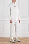Brunello Cucinelli Білий спортивний сет з вишивкою та зручною посадкою - 58% бавовна, 42% льон. капюшон. Колір: білий. куліска. Країна виробник: Італія. Догляд: спеціалізоване чищення - фото 3