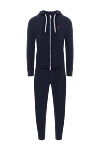 Brunello Cucinelli Men's cotton tracksuit blue with hood - 100% cotton. Additional: hood. zipper, drawstring. two side pockets. Country of manufacture: Italy. Care: specialized cleaning - photo 1