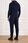 Men's cotton tracksuit blue with hood Brunello Cucinelli - 100% cotton. Additional: hood. zipper, drawstring. two side pockets. Country of manufacture: Italy. Care: specialized cleaning - photo 4