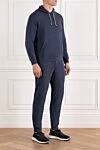 Brunello Cucinelli Спортивний костюм з бавовни з капюшоном та кишенею-кенгуру синій - 93% бавовна, 7% поліамід. капюшон. Колір: синій. куліска. Країна виробник: Італія. Догляд: спеціалізоване чищення - фото 3