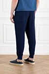 Men's Navy Blue Ribbed Drawstring Trousers Brunello Cucinelli - ribbed. 100% cotton. Fastener: drawstring, zipper, button. two side pockets, two back pockets. Country of manufacture: Italy. Care: specialized cleaning - photo 4