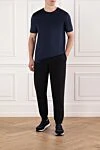 Men's black sweatpants with elastic waistband Brunello Cucinelli - 93% cotton, 7% polyamide. drawstring waistband. two side pockets, two back pockets. Country of manufacture: Italy. Care: specialized cleaning - photo 2