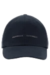 Brunello Cucinelli Baseball cap with embroidered logo blue men's cotton - embroidered logo. 100% cotton. Country of manufacture: Italy. Care: specialized cleaning - photo 1