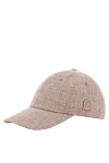 Brunello Cucinelli Beige baseball cap made of linen, wool and silk with a herringbone pattern - brand emblem, herringbone pattern. 74% linen, 24% wool, 2% silk. Country of manufacture: Italy. Care: specialized cleaning - photo 3