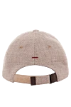 Beige baseball cap made of linen, wool and silk with a herringbone pattern Brunello Cucinelli - brand emblem, herringbone pattern. 74% linen, 24% wool, 2% silk. Country of manufacture: Italy. Care: specialized cleaning - photo 4