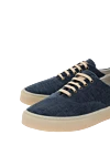 Brunello Cucinelli Blue canvas sneakers with contrast soles - contrast sole. 70% polyamide, 30% cotton. rubber sole. Fastener: lacing. Country of manufacture: Italy. Care: specialized cleaning - photo 5