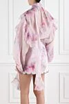Блузка Crush Tie Neck с оборками в розовом цветочном стиле Zimmermann - цветочный принт. 55% лен, 45% шелк. пуговицы. Страна производитель: Австралия. Уход: специализированная чистка - фото 4