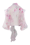 Zimmermann Блузка Crush Tie Neck с оборками в розовом цветочном стиле - цветочный принт. 55% лен, 45% шелк. пуговицы. Страна производитель: Австралия. Уход: специализированная чистка - фото 5